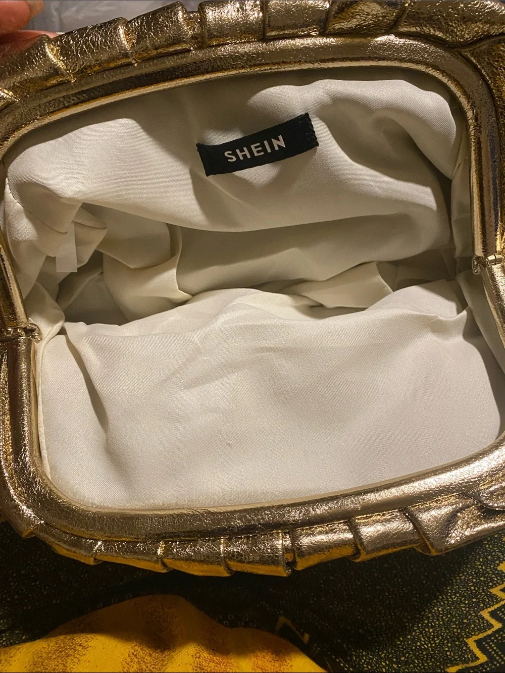 SHEIN Metallic Bronze-Like Clutch Purse